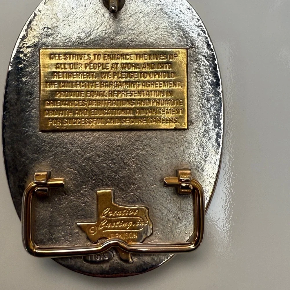 50th Anniversary engineering employees Gold and Silver Commemorative Belt Buckle